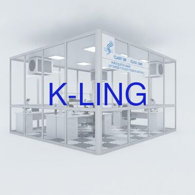 Mehr als 350 Lux Modular Cleanroom mit PVC oder Aluminiumlegierung Bodenmaterial Klasse 100 1000 10000 Reinigungsgrad für die Elektronikmontage optimiert
