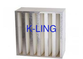 Hoher Bank-Filter Luftströmungs-Vertrag HVAC-Luftfilter-V mit galvanisiertes Eisen-Rahmen