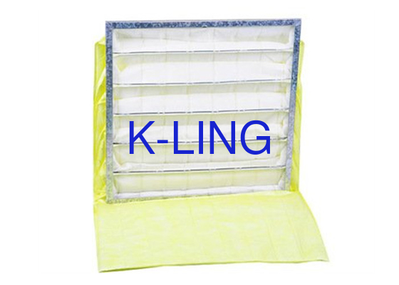 Feuchtigkeitsbeständiger Taschenluftfilter aus galvanisierter Stahl-Aluminiumlegierung für HVAC-Systeme
