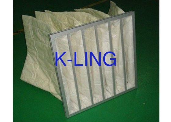 Aluminiumlegierungsack-Luftfilter mit 80% Luftfeuchtigkeit überlegener Filtermaterial aus synthetischen Fasern.