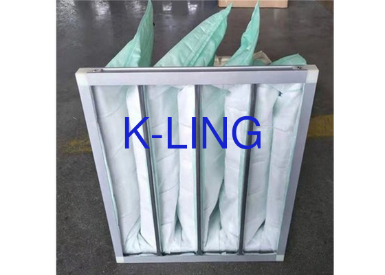 Synthetische Faser 80% Feuchtigkeit Aluminiumlegierung Taschenluftfilter mit galvanisiertem Stahlrahmen
