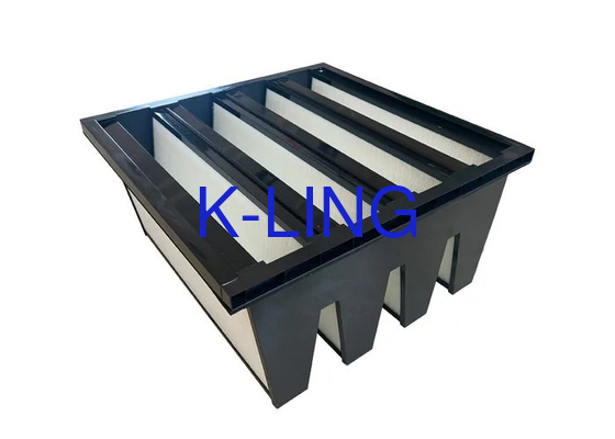 Kunststoffrahmen V-Bank Filter für industrielle Schlanke Polyurethanklebstoff Höchsttemperatur 80°C