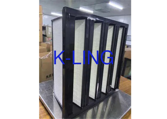 Kunststoffrahmen V-Bank Filter für industrielle Schlanke Polyurethanklebstoff Höchsttemperatur 80°C