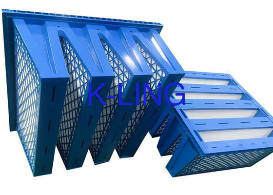 Kunststoffrahmen V-Bankfilter mit hoher Filtrationswirksamkeit 99,9% und Staubhaltegehalt 200-2400 G/m2