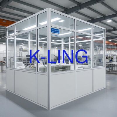 ISO 5 Klasse 100 Modulare Reinraumkabine mit HEPA-Filter und Vorfilter und Glas-Magnesium-Steinwolle-Sandwichpaneel für Mikroelektronik