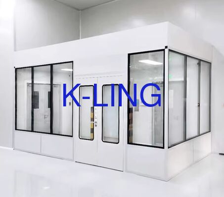 Mehr als 350 Lux Modular Cleanroom mit PVC oder Aluminiumlegierung Bodenmaterial Klasse 100 1000 10000 Reinigungsgrad für die Elektronikmontage optimiert