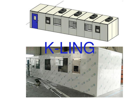 Modularer Reinraum mit HEPA-Filter und Vorfilter, Glas-Magnesium-Sandwich-Panel aus Felswolle 50 mm und ISO5 bis ISO8 Reinheitsgrad