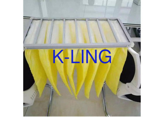 80% Luftfeuchtigkeit Taschenluftfilter mit Aluminiumrahmen und synthetischen Fasern