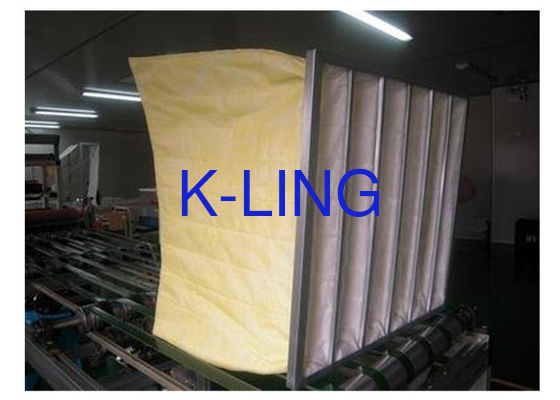 Synthetische Faser 80% Luftfeuchtigkeit Taschenluftfilter Galvanisierter Stahlrahmen 50 Pa Anfangsdruck