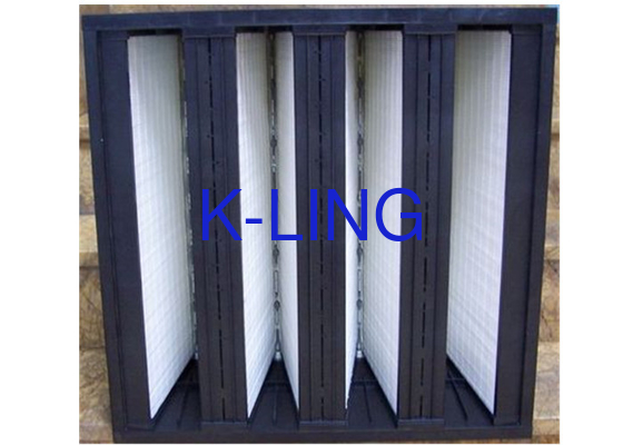 Staubkapazität Glasfaser-V-Bankfilter mit EVA-Dichtung Glasfasermedium 18 m2 Fläche