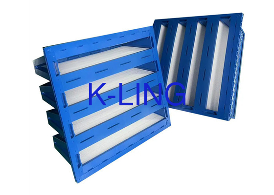 Kunststoffrahmen V-Bankfilter mit hoher Filtrationswirksamkeit 99,9% und Staubhaltegehalt 200-2400 G/m2